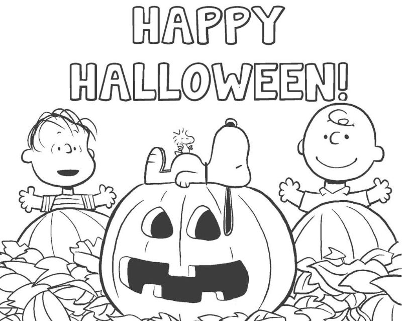 charlie brown halloween coloring pages