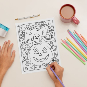 Get spooky with these Halloween coloring pages