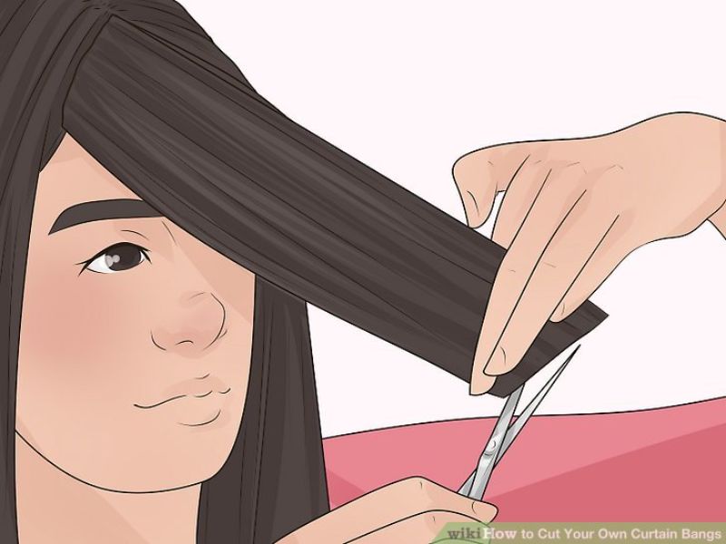 cutting your own long curtain bangs