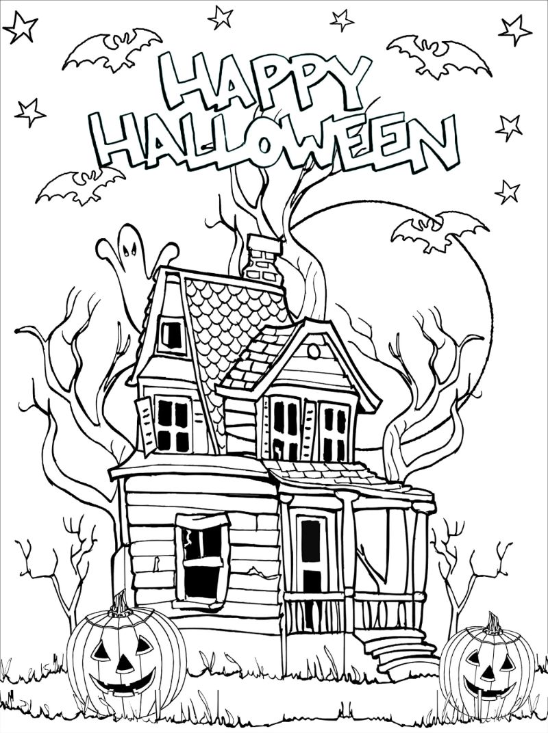 free printable scary halloween coloring pages