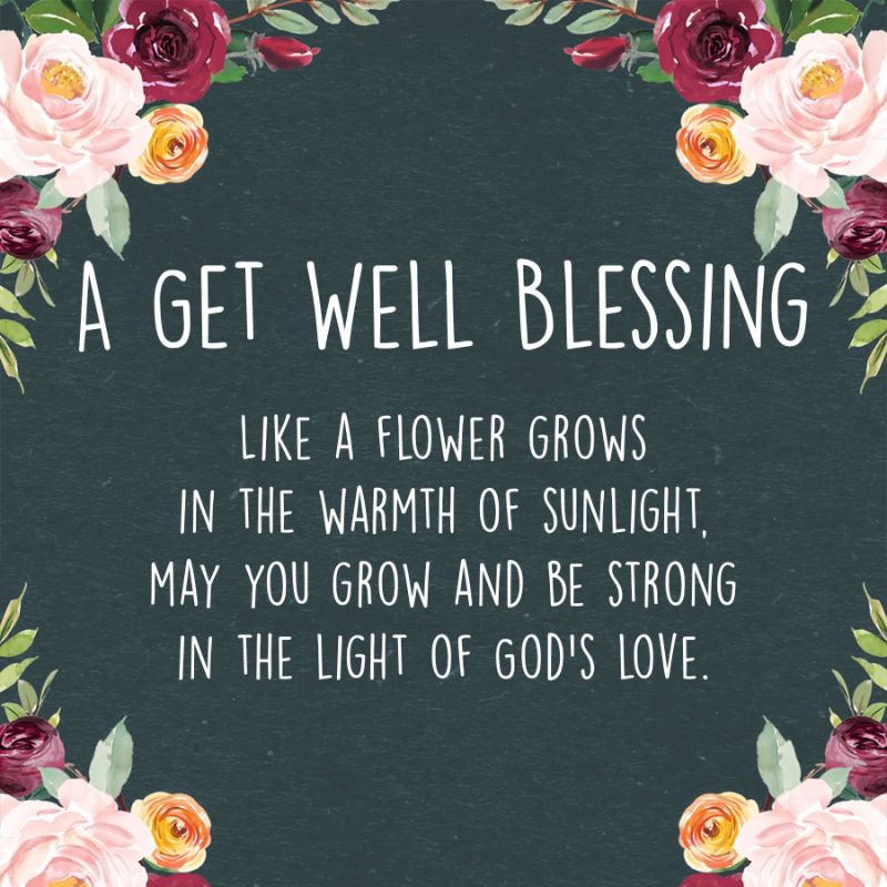 get well messages floral card black background