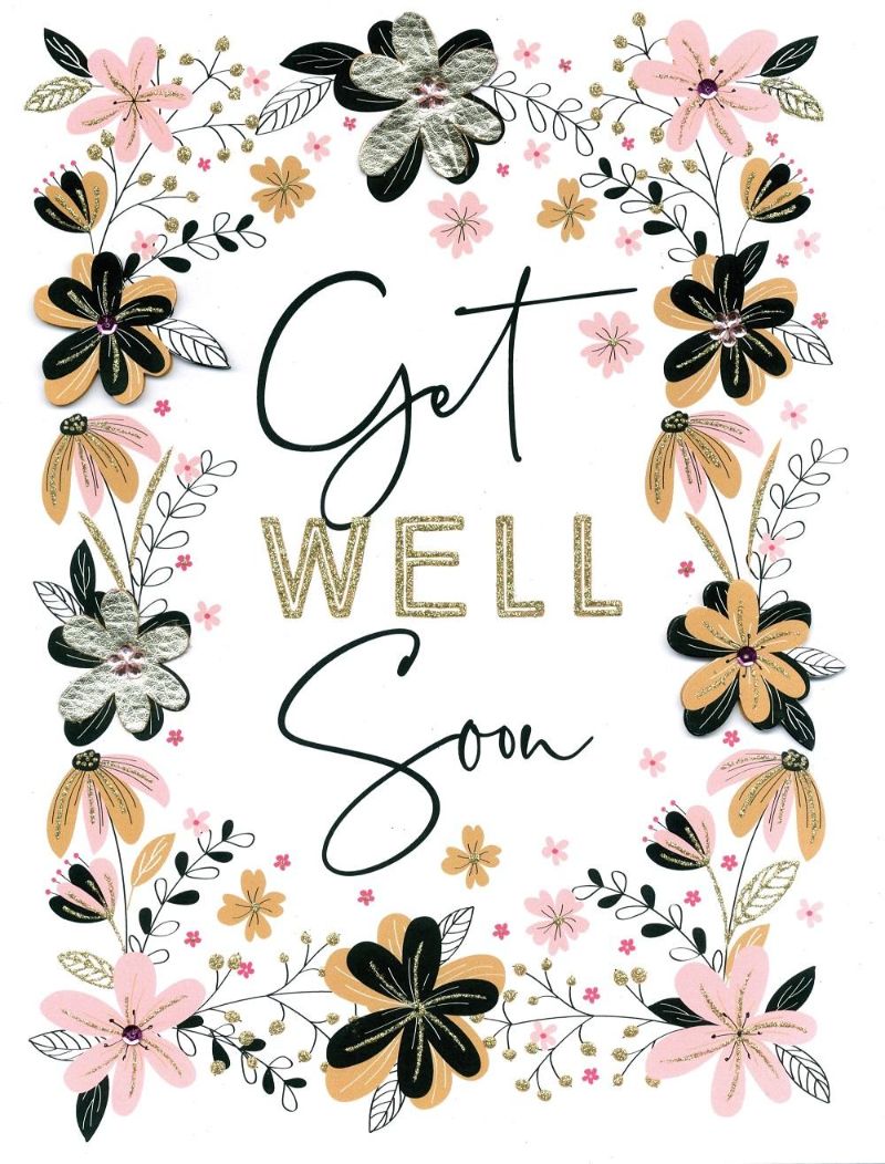 inspirational get well messages floral card