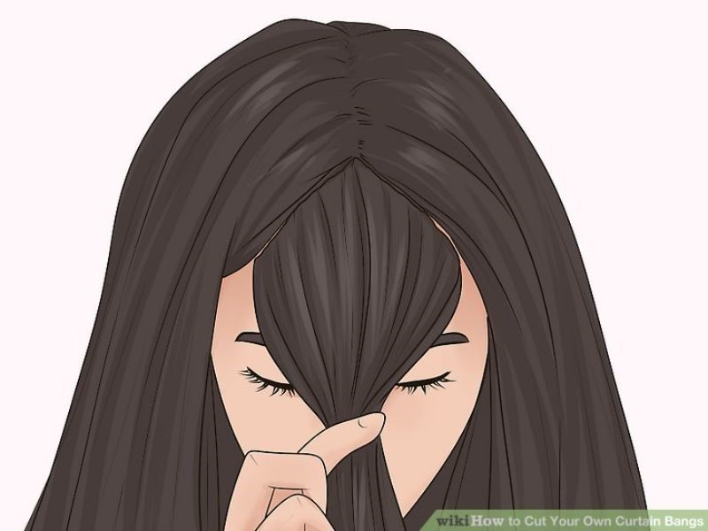 how to cut curtain bangs at home