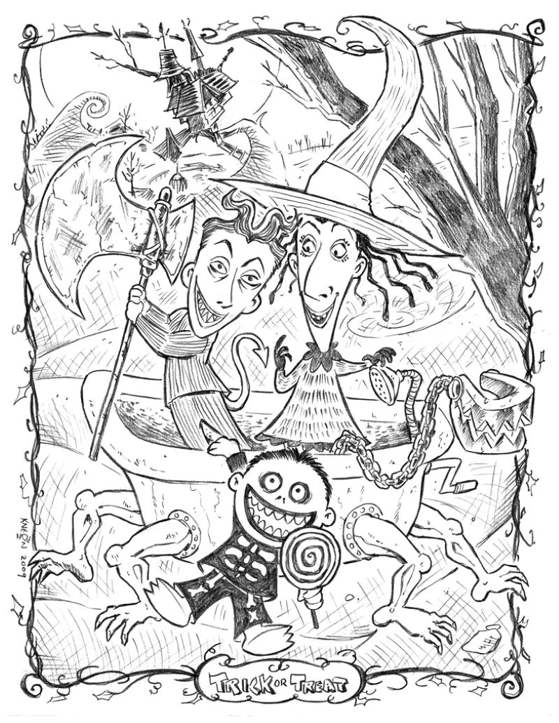 nightmare before christmas halloween coloring sheets characters