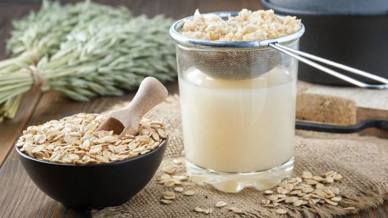 oats in bowl diy oat milk in glass