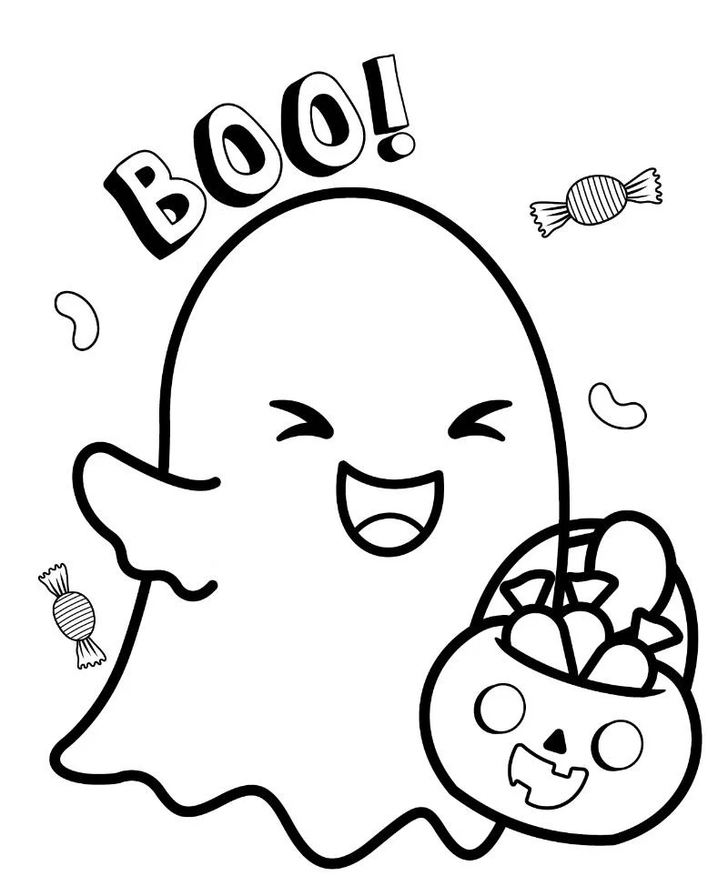printable coloring pages ghost trick ot treating