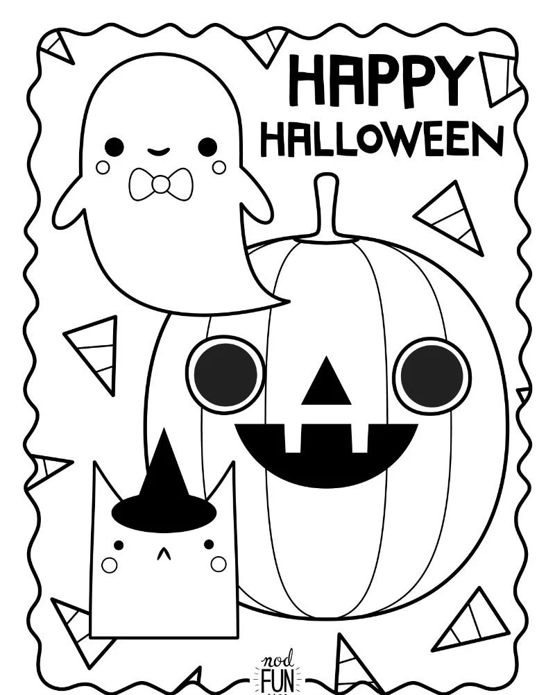 pumpkin cat ghost printable coloring pages