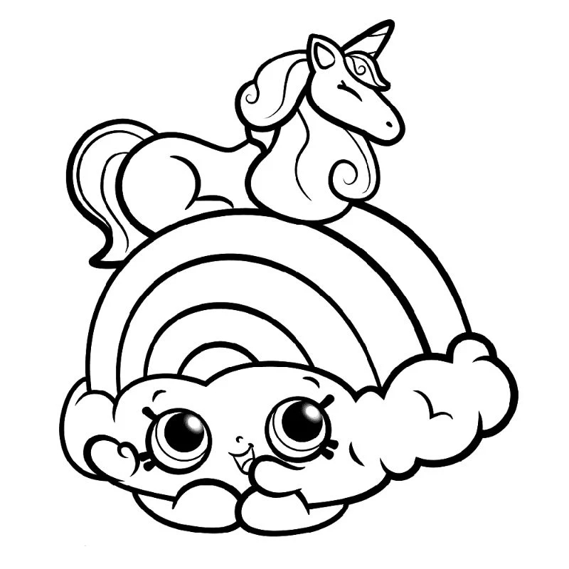 rainbow with cloud unicorn pictures to color