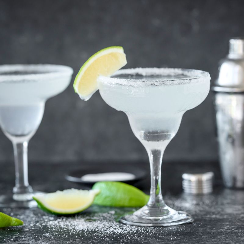 tequila mixed drinks margarita recipe in two glasses