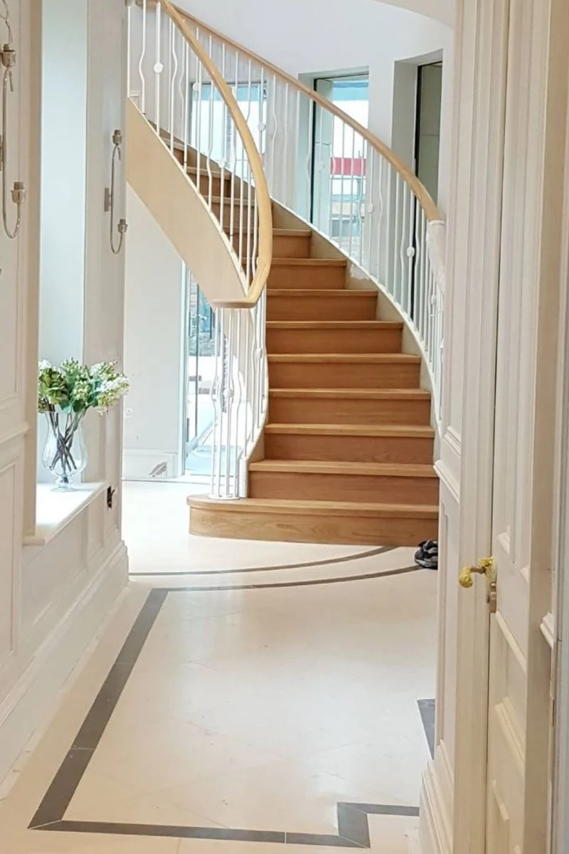 types of stairs curved wooden staircase