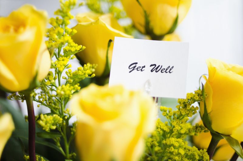 what to write in a get well card yellow roses