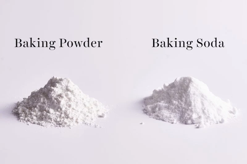 2.baking powder vs baking soda next to each other comparison