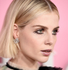 lucy boynton red carpet neck length hair style perfect for fine hair