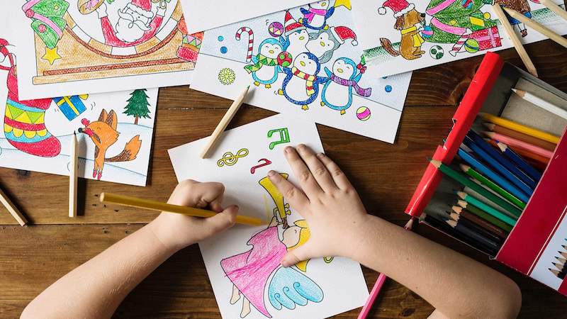 artsy ideas for stocking fillers colorful pencils and coloring christmas books