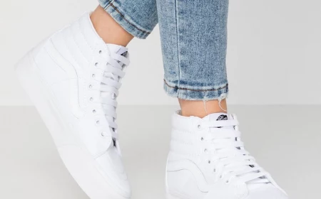 brand new white vans high tops shoes