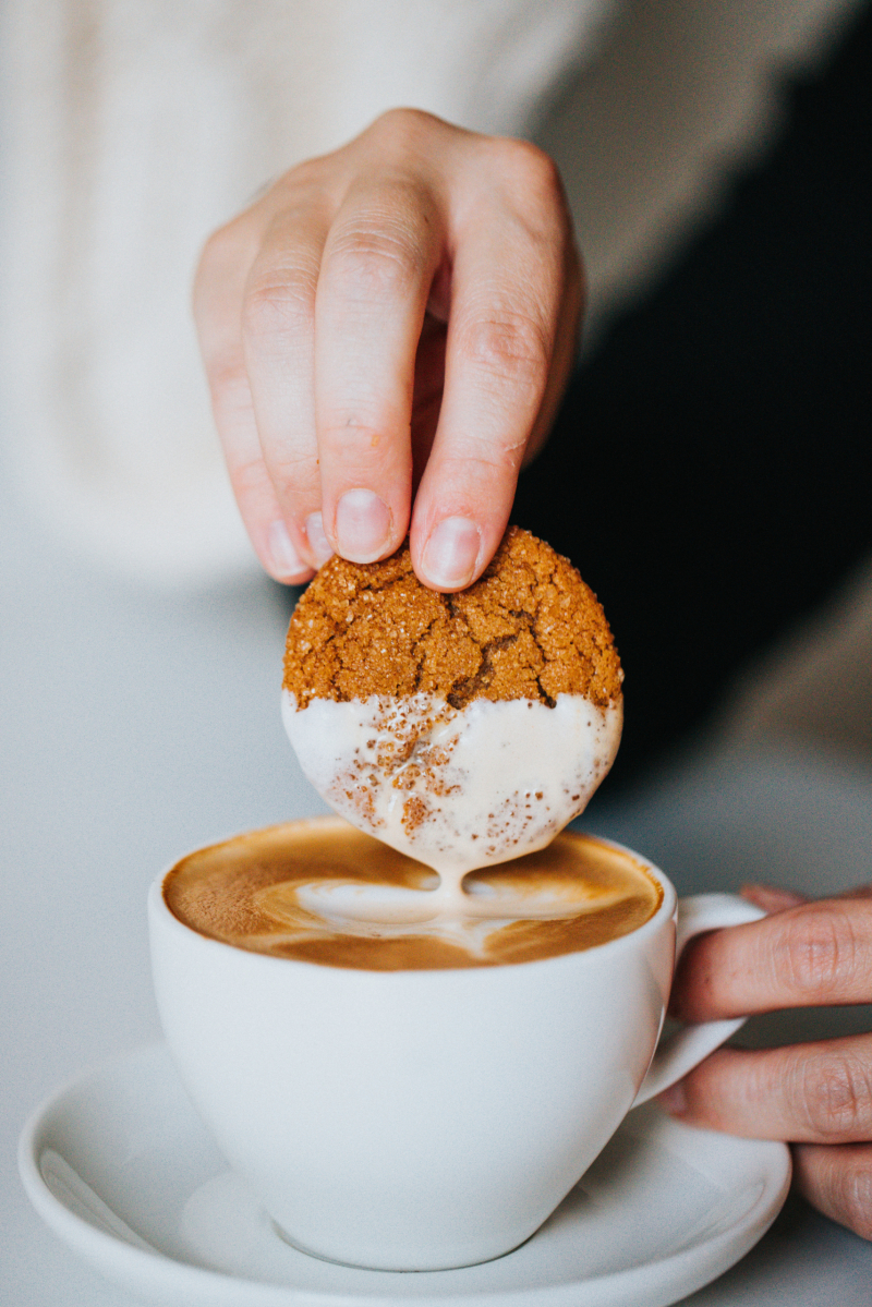 christmas breakfast warm coffee and homemade healthyish cookies