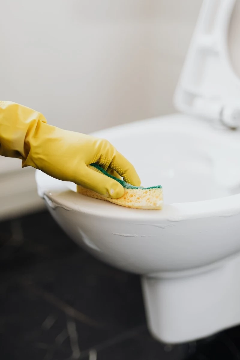 cleaning your toilet seat with baking soda easy and fast cleaning hack