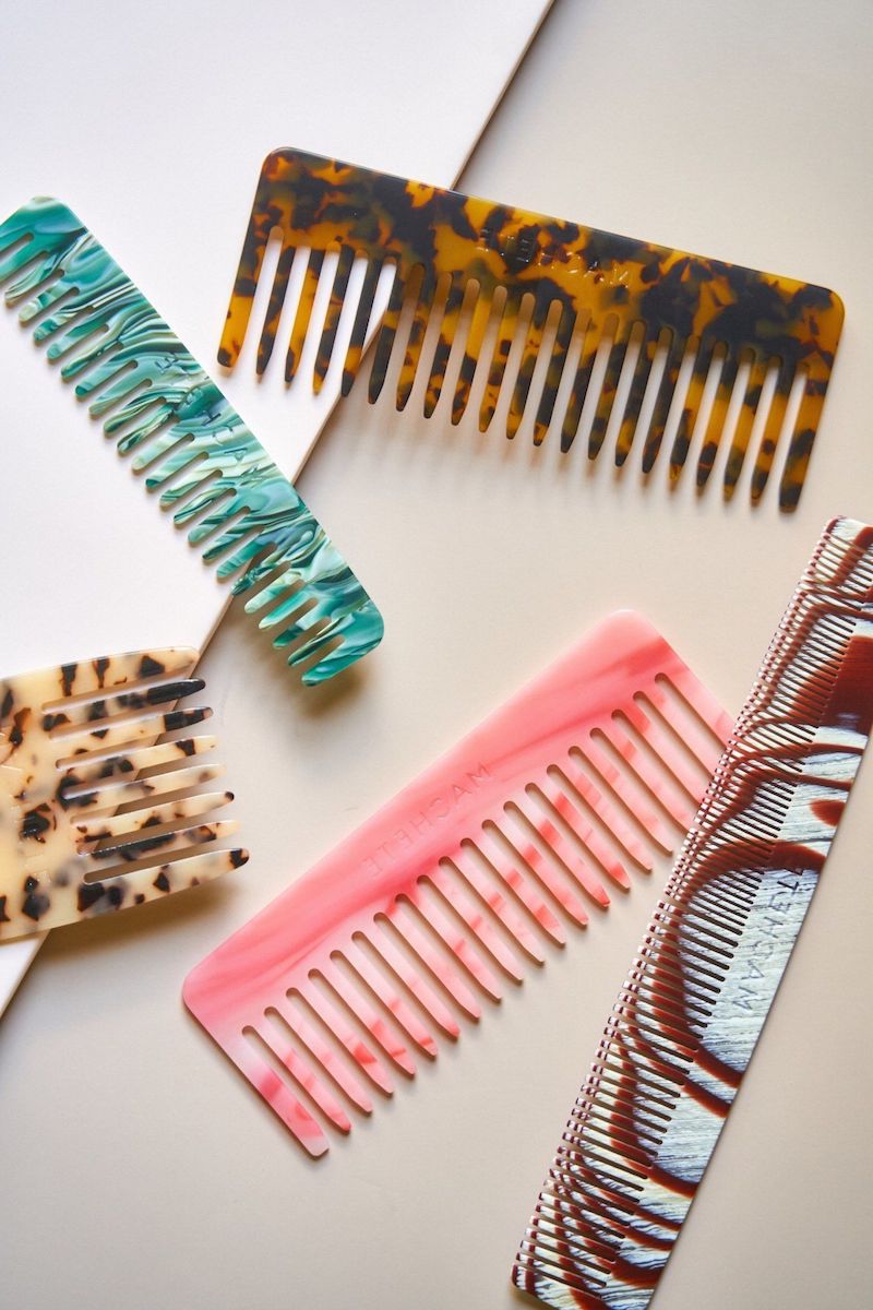 different sizes hair combs with unique colorful patterns
