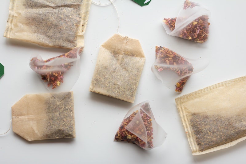 different types of tea sachets with herbs and spices