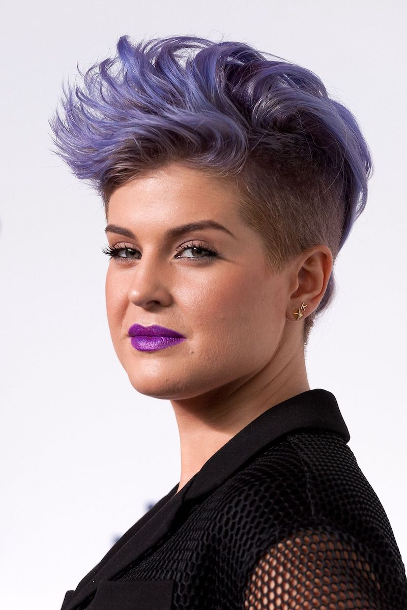 double chin short hairstyles for round faces kelly osbourne pixie look