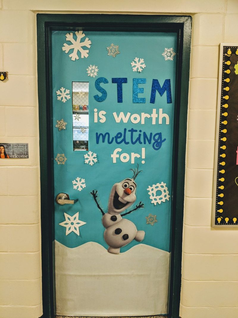 frozen themed christmas door decorations for school