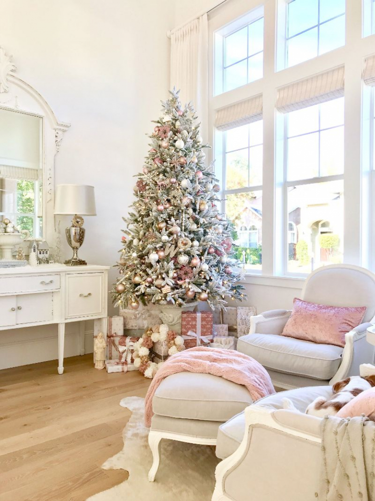 Flocked Christmas tree decorating ideas for the 2021 festive season