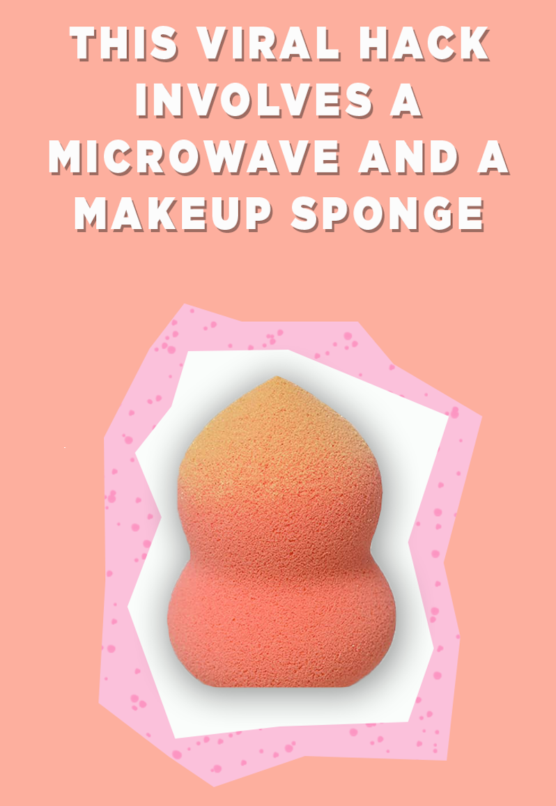 hack how to clean beauty blender in microwave