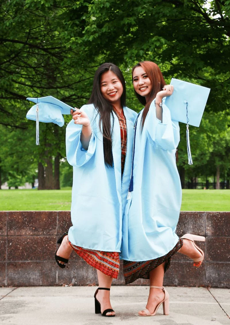 high school graduation outfit ideas two women