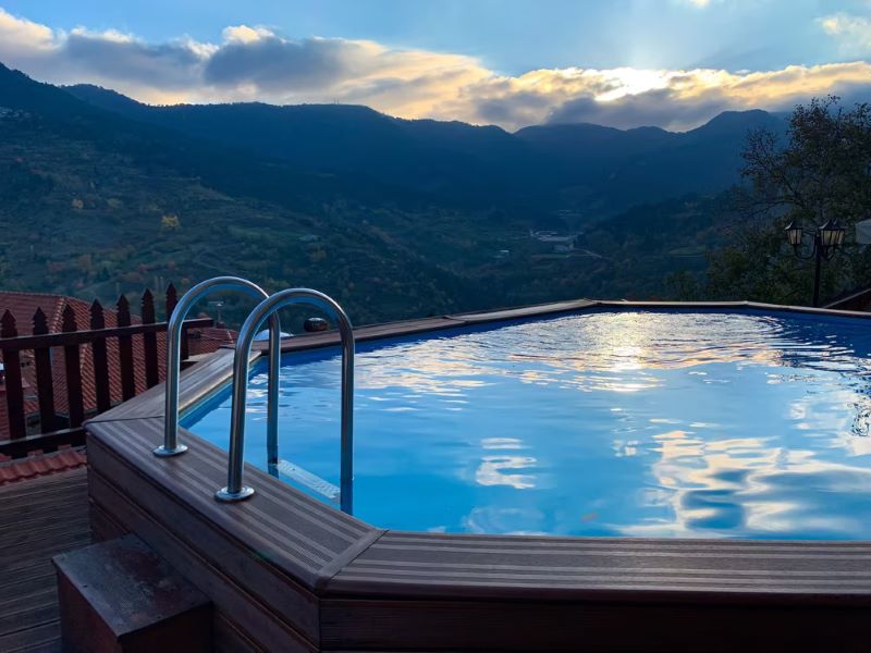 hot tub installation outside with a view