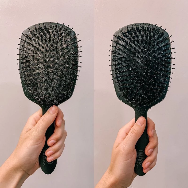 how to get fuzz out of hair brush before and after results