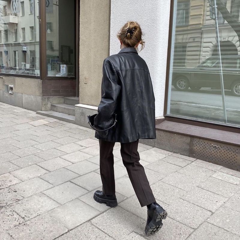 how to wear chunky black leather boots women