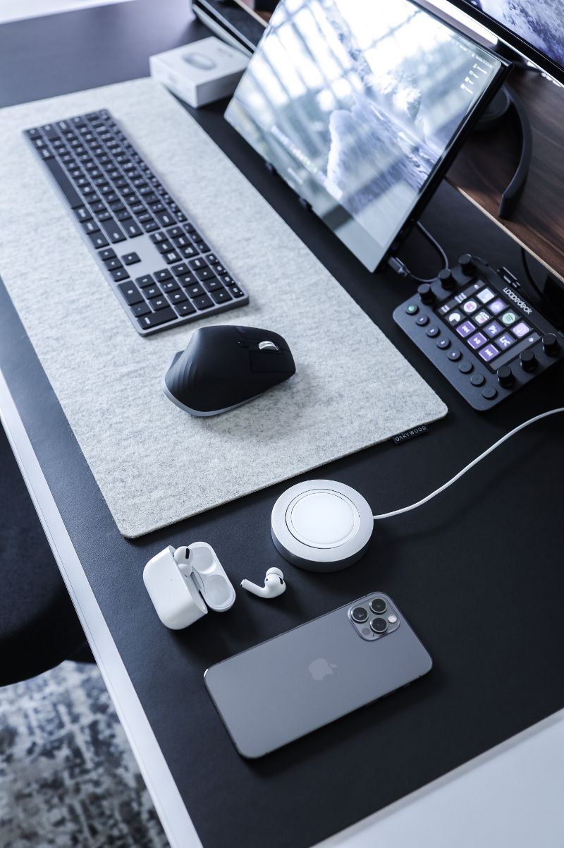 large gray clean mouse pad keypad