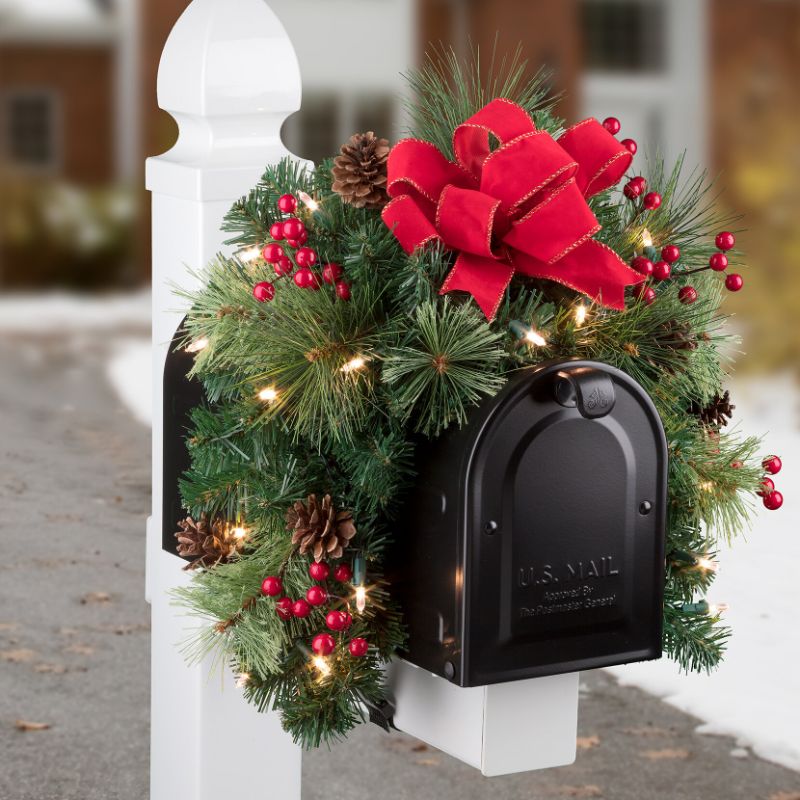 lights christmas mailbox decorations ideas wreath