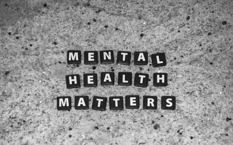 mental health matters written with black cubes