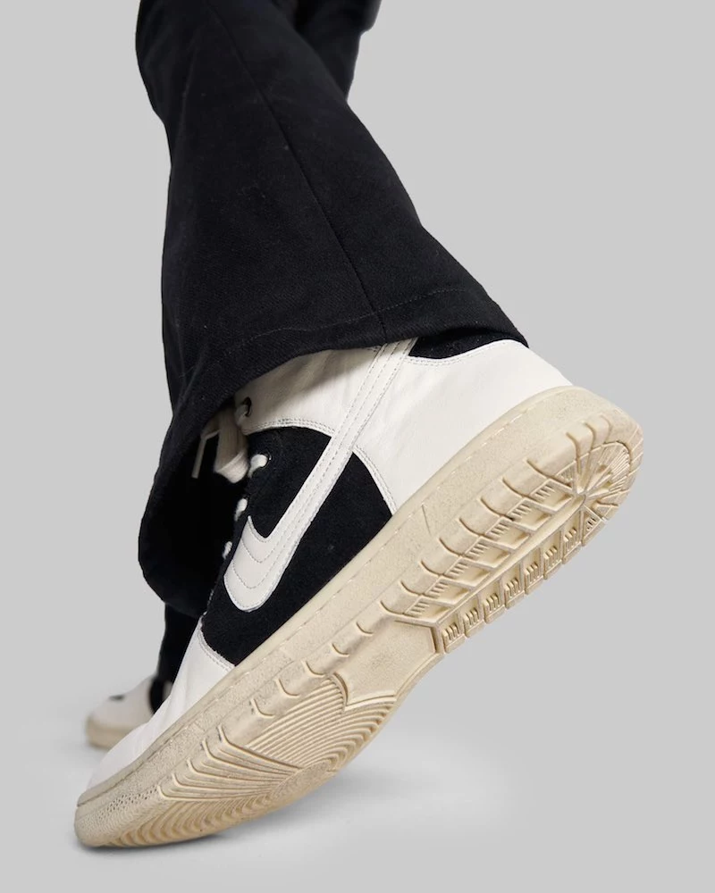 modern white and black suede sneakers nike model