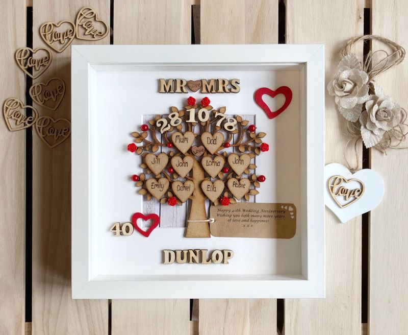 ruby gifts for wedding anniversary family tree