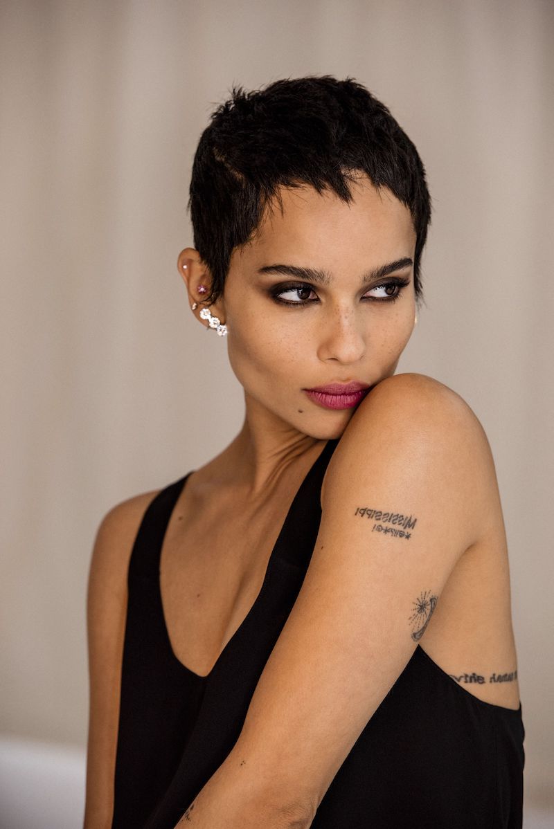 short pixie cuts for fine thin hair gorgeous zoe kravitz with smokey eyes