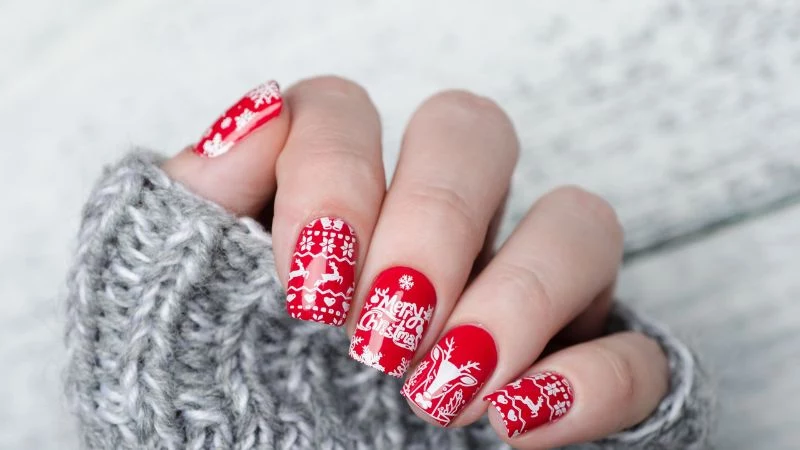 short red nails winter nail designs