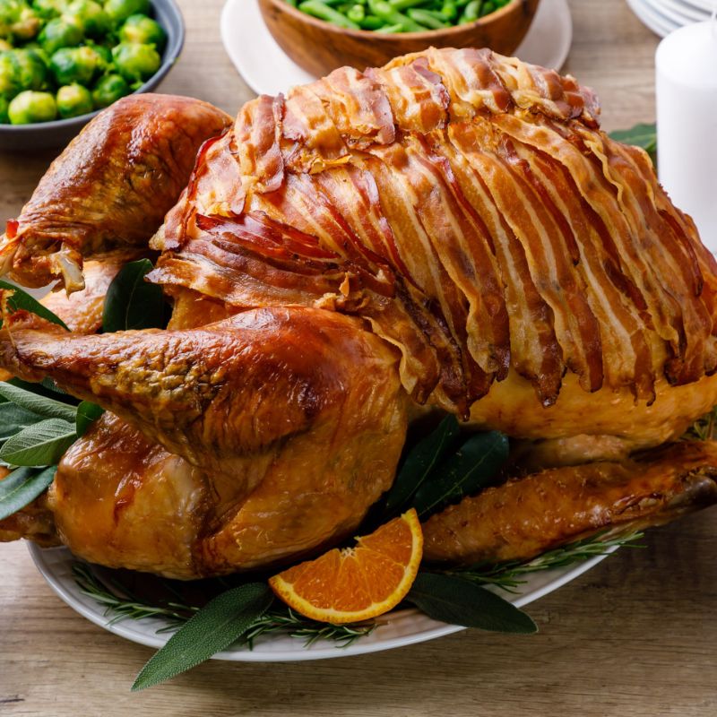 thanksgiving recipes roasted turkey with bacon