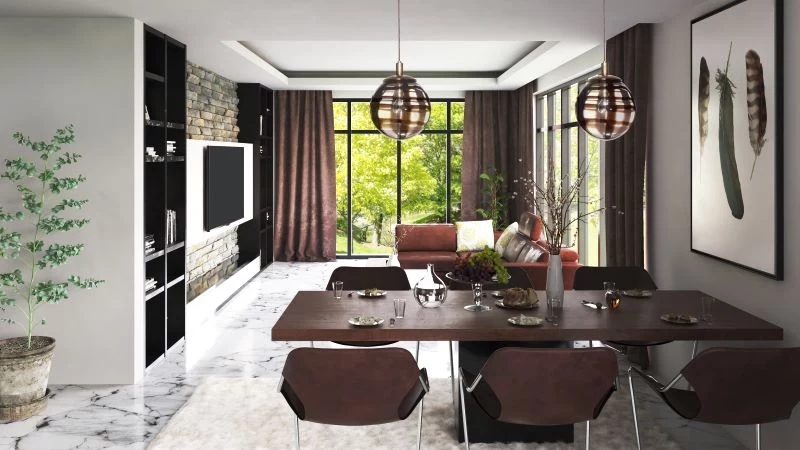 two chandeliers above dining table entryway light fixtures