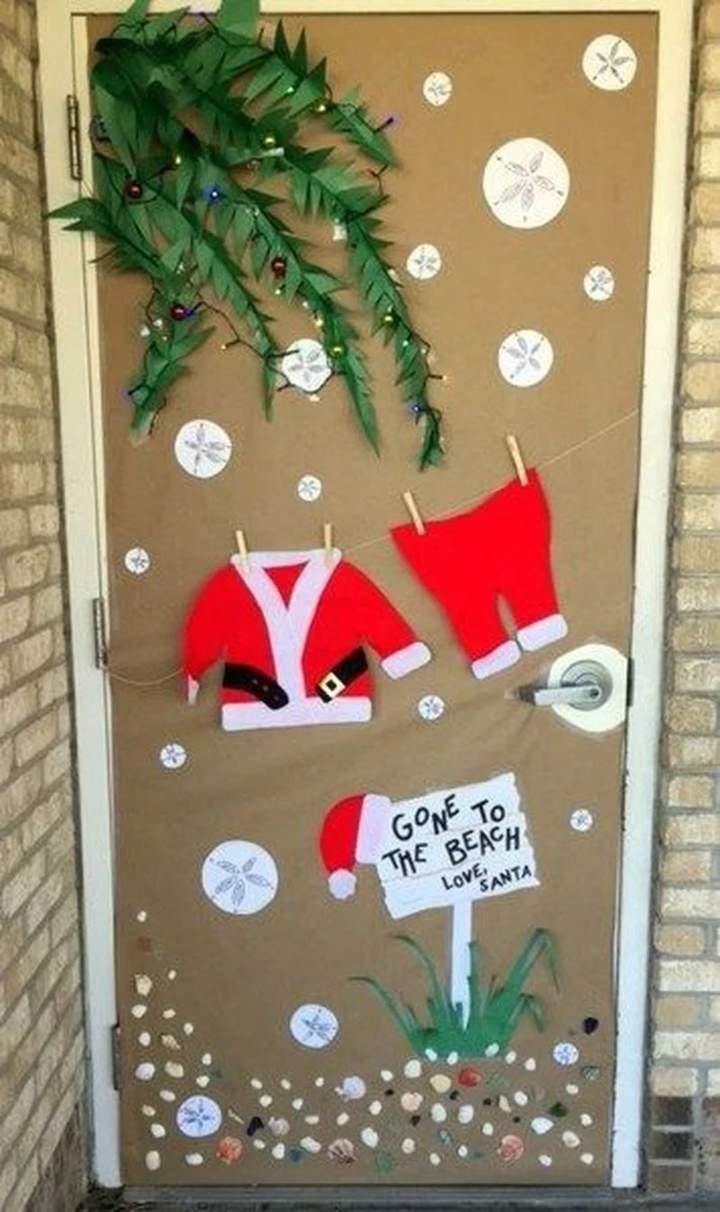 vacation santa christmas door decorations for school
