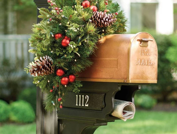 wreath christmas mailbox decorations ideas wooden