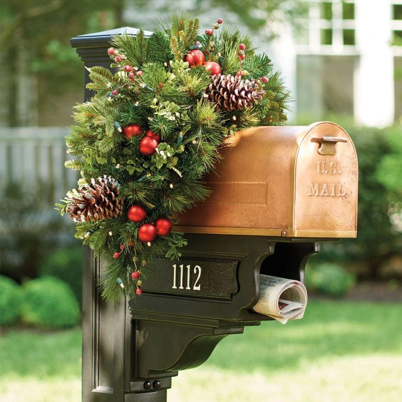 wreath christmas mailbox decorations ideas wooden