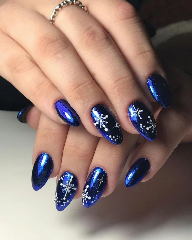 27 blue christmas nails