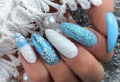 Icy blue Christmas nail designs you have to try
