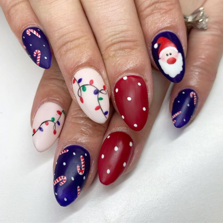 Icy blue Christmas nail designs you have to try Blue Christmas Nail Designs