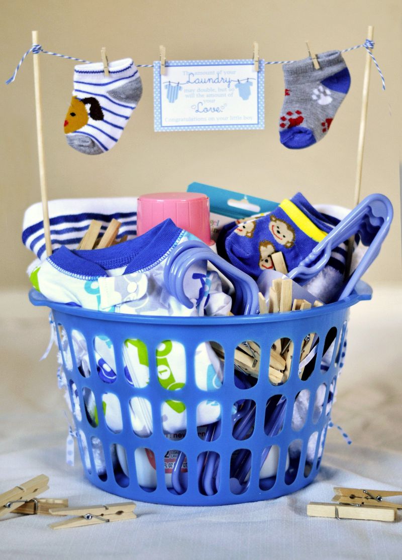 baby shower gift wrapping ideas in a basket
