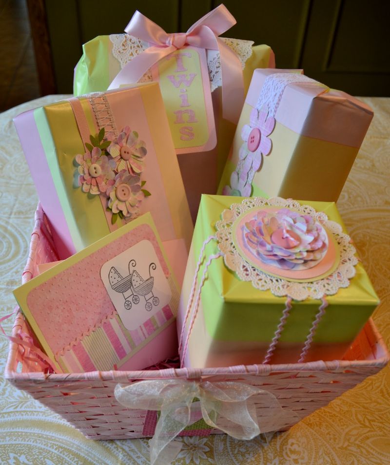 baby shower wrapping paper gift basket