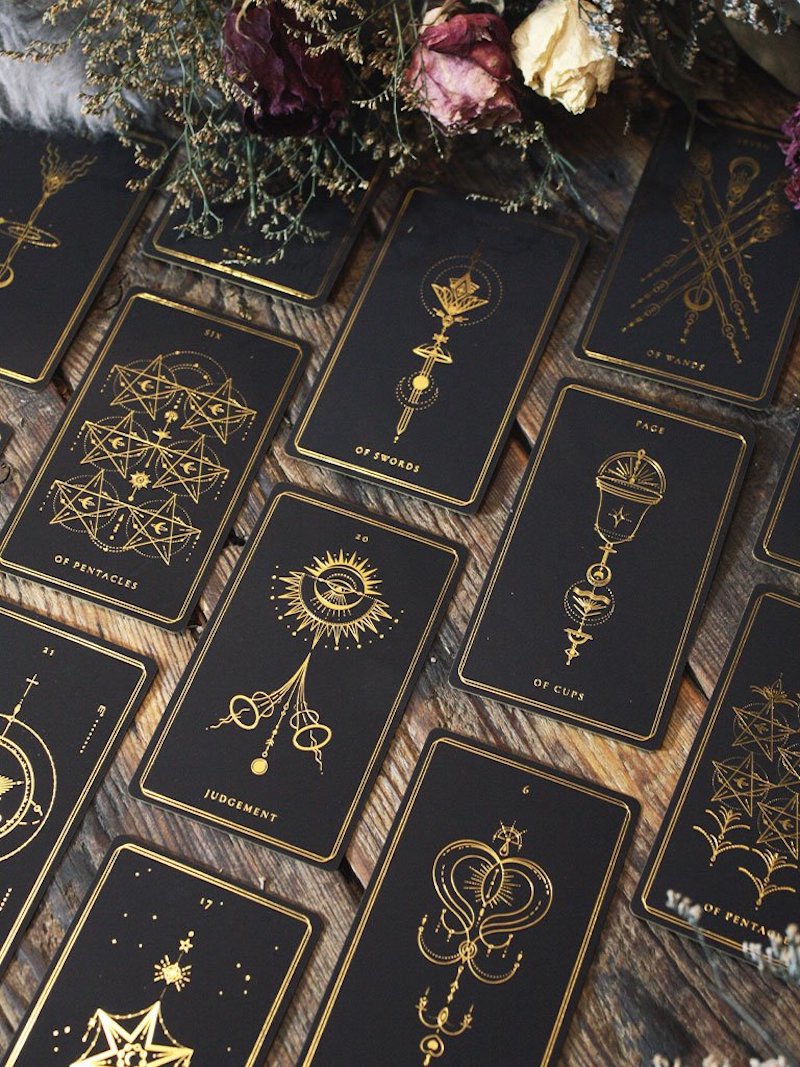 beautiful tarot decks with skeek modern design black cards
