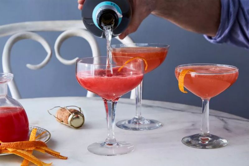 blood orange french 75 prosecco cocktails
